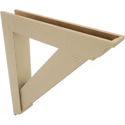 Ekena Millwork - BKTUR0554X32X38TRA01RCPR - Timberthane Faux Wood Traditional Style Bracket w/ Offset Brace, Traditional Ends, 5 1/2"W x 32"D x 38"H, Primed Tan