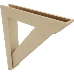 Ekena Millwork - BKTUR0554X32X40TRA01RCPR - Timberthane Faux Wood Traditional Style Bracket w/ Offset Brace, Traditional Ends, 5 1/2"W x 32"D x 40"H, Primed Tan