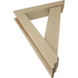 Ekena Millwork - BKTUR0554X32X44TRA01RCPR - Timberthane Faux Wood Traditional Style Bracket w/ Offset Brace, Traditional Ends, 5 1/2"W x 32"D x 44"H, Primed Tan