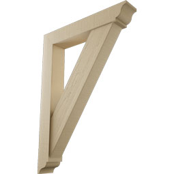 Ekena Millwork - BKTUR0554X32X44TRA01RCPR - Timberthane Faux Wood Traditional Style Bracket w/ Offset Brace, Traditional Ends, 5 1/2"W x 32"D x 44"H, Primed Tan
