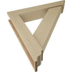 Ekena Millwork - BKTUR0554X34X34TRA01RCPR - Timberthane Faux Wood Traditional Style Bracket w/ Offset Brace, Traditional Ends, 5 1/2"W x 34"D x 34"H, Primed Tan