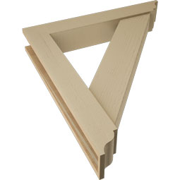 Ekena Millwork - BKTUR0554X34X38TRA01RCPR - Timberthane Faux Wood Traditional Style Bracket w/ Offset Brace, Traditional Ends, 5 1/2"W x 34"D x 38"H, Primed Tan