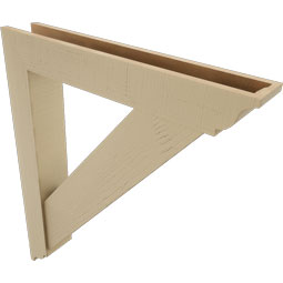 Ekena Millwork - BKTUR0554X34X40TRA01RCPR - Timberthane Faux Wood Traditional Style Bracket w/ Offset Brace, Traditional Ends, 5 1/2"W x 34"D x 40"H, Primed Tan
