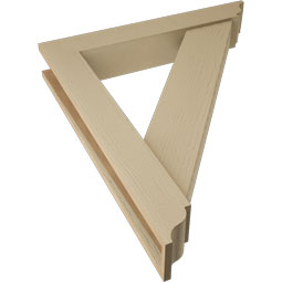 Ekena Millwork - BKTUR0554X34X40TRA01RCPR - Timberthane Faux Wood Traditional Style Bracket w/ Offset Brace, Traditional Ends, 5 1/2"W x 34"D x 40"H, Primed Tan