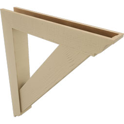 Ekena Millwork - BKTUR0554X34X42TRA01RCPR - Timberthane Faux Wood Traditional Style Bracket w/ Offset Brace, Traditional Ends, 5 1/2"W x 34"D x 42"H, Primed Tan