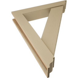 Ekena Millwork - BKTUR0554X34X42TRA01RCPR - Timberthane Faux Wood Traditional Style Bracket w/ Offset Brace, Traditional Ends, 5 1/2"W x 34"D x 42"H, Primed Tan