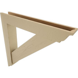 Ekena Millwork - BKTUR0554X36X36TRA01RCPR - Timberthane Faux Wood Traditional Style Bracket w/ Offset Brace, Traditional Ends, 5 1/2"W x 36"D x 36"H, Primed Tan