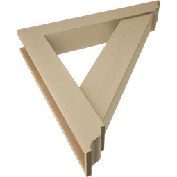 Ekena Millwork - BKTUR0554X36X36TRA01RCPR - Timberthane Faux Wood Traditional Style Bracket w/ Offset Brace, Traditional Ends, 5 1/2"W x 36"D x 36"H, Primed Tan