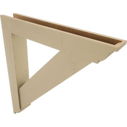 Ekena Millwork - BKTUR0554X36X40TRA01RCPR - Timberthane Faux Wood Traditional Style Bracket w/ Offset Brace, Traditional Ends, 5 1/2"W x 36"D x 40"H, Primed Tan