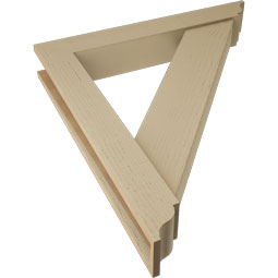 Ekena Millwork - BKTUR0554X36X40TRA01RCPR - Timberthane Faux Wood Traditional Style Bracket w/ Offset Brace, Traditional Ends, 5 1/2"W x 36"D x 40"H, Primed Tan