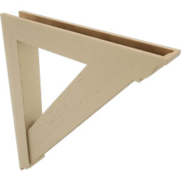 Ekena Millwork - BKTUR0554X36X44TRA01RCPR - Timberthane Faux Wood Traditional Style Bracket w/ Offset Brace, Traditional Ends, 5 1/2"W x 36"D x 44"H, Primed Tan