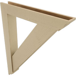 Ekena Millwork - BKTUR0554X36X48TRA01RCPR - Timberthane Faux Wood Traditional Style Bracket w/ Offset Brace, Traditional Ends, 5 1/2"W x 36"D x 48"H, Primed Tan