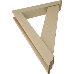 Ekena Millwork - BKTUR0554X36X48TRA01RCPR - Timberthane Faux Wood Traditional Style Bracket w/ Offset Brace, Traditional Ends, 5 1/2"W x 36"D x 48"H, Primed Tan