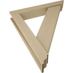 Ekena Millwork - BKTUR0554X38X44TRA01RCPR - Timberthane Faux Wood Traditional Style Bracket w/ Offset Brace, Traditional Ends, 5 1/2"W x 38"D x 44"H, Primed Tan