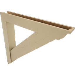 Ekena Millwork - BKTUR0554X40X40TRA01RCPR - Timberthane Faux Wood Traditional Style Bracket w/ Offset Brace, Traditional Ends, 5 1/2"W x 40"D x 40"H, Primed Tan