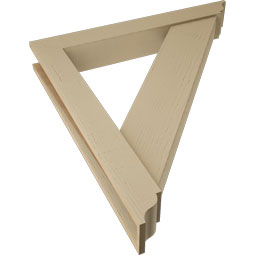 Ekena Millwork - BKTUR0554X40X44TRA01RCPR - Timberthane Faux Wood Traditional Style Bracket w/ Offset Brace, Traditional Ends, 5 1/2"W x 40"D x 44"H, Primed Tan