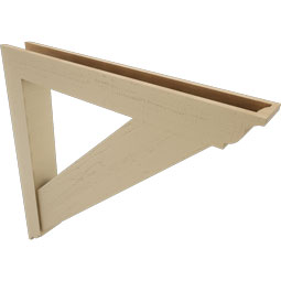 Ekena Millwork - BKTUR0554X42X42TRA01RCPR - Timberthane Faux Wood Traditional Style Bracket w/ Offset Brace, Traditional Ends, 5 1/2"W x 42"D x 42"H, Primed Tan