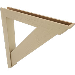 Ekena Millwork - BKTUR0554X42X48TRA01RCPR - Timberthane Faux Wood Traditional Style Bracket w/ Offset Brace, Traditional Ends, 5 1/2"W x 42"D x 48"H, Primed Tan