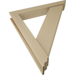 Ekena Millwork - BKTUR0554X42X48TRA01RCPR - Timberthane Faux Wood Traditional Style Bracket w/ Offset Brace, Traditional Ends, 5 1/2"W x 42"D x 48"H, Primed Tan