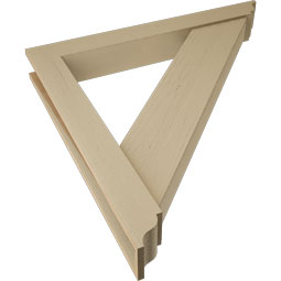 Ekena Millwork - BKTUR0554X44X44TRA01RCPR - Timberthane Faux Wood Traditional Style Bracket w/ Offset Brace, Traditional Ends, 5 1/2"W x 44"D x 44"H, Primed Tan