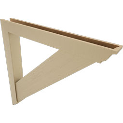 Ekena Millwork - BKTUR0554X48X48TRA01RCPR - Timberthane Faux Wood Traditional Style Bracket w/ Offset Brace, Traditional Ends, 5 1/2"W x 48"D x 48"H, Primed Tan
