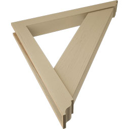 Ekena Millwork - BKTUR0554X48X48TRA01RCPR - Timberthane Faux Wood Traditional Style Bracket w/ Offset Brace, Traditional Ends, 5 1/2"W x 48"D x 48"H, Primed Tan