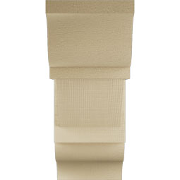 Ekena Millwork - BKTUR0756X18X18TRA01RCPR - Timberthane Faux Wood Traditional Style Bracket w/ Offset Brace, Traditional Ends, 7 1/2"W x 18"D x 18"H, Primed Tan