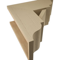 Ekena Millwork - BKTUR0756X18X18TRA01RCPR - Timberthane Faux Wood Traditional Style Bracket w/ Offset Brace, Traditional Ends, 7 1/2"W x 18"D x 18"H, Primed Tan