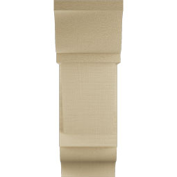 Ekena Millwork - BKTUR0756X18X22TRA01RCPR - Timberthane Faux Wood Traditional Style Bracket w/ Offset Brace, Traditional Ends, 7 1/2"W x 18"D x 22"H, Primed Tan