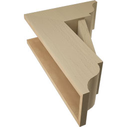 Ekena Millwork - BKTUR0756X18X26TRA01RCPR - Timberthane Faux Wood Traditional Style Bracket w/ Offset Brace, Traditional Ends, 7 1/2"W x 18"D x 26"H, Primed Tan