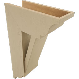 Ekena Millwork - BKTUR0756X18X30TRA01RCPR - Timberthane Faux Wood Traditional Style Bracket w/ Offset Brace, Traditional Ends, 7 1/2"W x 18"D x 30"H, Primed Tan