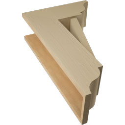 Ekena Millwork - BKTUR0756X18X30TRA01RCPR - Timberthane Faux Wood Traditional Style Bracket w/ Offset Brace, Traditional Ends, 7 1/2"W x 18"D x 30"H, Primed Tan