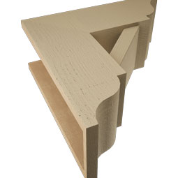 Ekena Millwork - BKTUR0756X20X20TRA01RCPR - Timberthane Faux Wood Traditional Style Bracket w/ Offset Brace, Traditional Ends, 7 1/2"W x 20"D x 20"H, Primed Tan