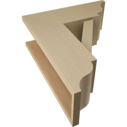 Ekena Millwork - BKTUR0756X20X24TRA01RCPR - Timberthane Faux Wood Traditional Style Bracket w/ Offset Brace, Traditional Ends, 7 1/2"W x 20"D x 24"H, Primed Tan