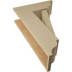 Ekena Millwork - BKTUR0756X20X32TRA01RCPR - Timberthane Faux Wood Traditional Style Bracket w/ Offset Brace, Traditional Ends, 7 1/2"W x 20"D x 32"H, Primed Tan