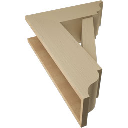 Ekena Millwork - BKTUR0756X22X30TRA01RCPR - Timberthane Faux Wood Traditional Style Bracket w/ Offset Brace, Traditional Ends, 7 1/2"W x 22"D x 30"H, Primed Tan