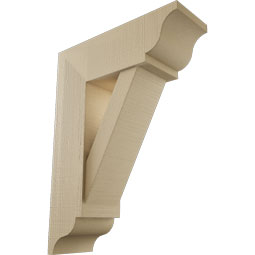 Ekena Millwork - BKTUR0756X22X30TRA01RCPR - Timberthane Faux Wood Traditional Style Bracket w/ Offset Brace, Traditional Ends, 7 1/2"W x 22"D x 30"H, Primed Tan