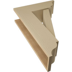 Ekena Millwork - BKTUR0756X22X34TRA01RCPR - Timberthane Faux Wood Traditional Style Bracket w/ Offset Brace, Traditional Ends, 7 1/2"W x 22"D x 34"H, Primed Tan