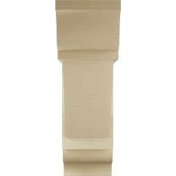Ekena Millwork - BKTUR0756X24X24TRA01RCPR - Timberthane Faux Wood Traditional Style Bracket w/ Offset Brace, Traditional Ends, 7 1/2"W x 24"D x 24"H, Primed Tan