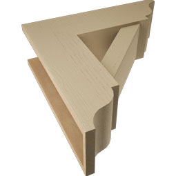 Ekena Millwork - BKTUR0756X24X24TRA01RCPR - Timberthane Faux Wood Traditional Style Bracket w/ Offset Brace, Traditional Ends, 7 1/2"W x 24"D x 24"H, Primed Tan