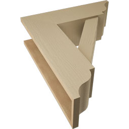 Ekena Millwork - BKTUR0756X24X28TRA01RCPR - Timberthane Faux Wood Traditional Style Bracket w/ Offset Brace, Traditional Ends, 7 1/2"W x 24"D x 28"H, Primed Tan