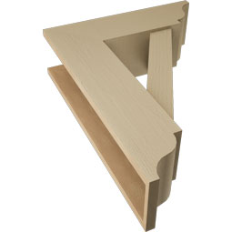 Ekena Millwork - BKTUR0756X24X32TRA01RCPR - Timberthane Faux Wood Traditional Style Bracket w/ Offset Brace, Traditional Ends, 7 1/2"W x 24"D x 32"H, Primed Tan