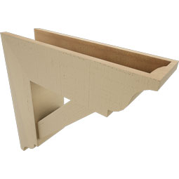 Ekena Millwork - BKTUR0756X26X26TRA01RCPR - Timberthane Faux Wood Traditional Style Bracket w/ Offset Brace, Traditional Ends, 7 1/2"W x 26"D x 26"H, Primed Tan