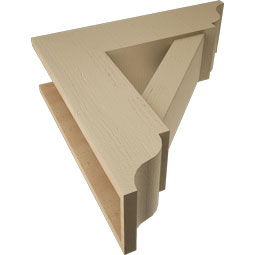 Ekena Millwork - BKTUR0756X26X26TRA01RCPR - Timberthane Faux Wood Traditional Style Bracket w/ Offset Brace, Traditional Ends, 7 1/2"W x 26"D x 26"H, Primed Tan