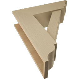 Ekena Millwork - BKTUR0756X26X30TRA01RCPR - Timberthane Faux Wood Traditional Style Bracket w/ Offset Brace, Traditional Ends, 7 1/2"W x 26"D x 30"H, Primed Tan