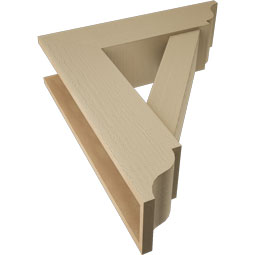 Ekena Millwork - BKTUR0756X28X32TRA01RCPR - Timberthane Faux Wood Traditional Style Bracket w/ Offset Brace, Traditional Ends, 7 1/2"W x 28"D x 32"H, Primed Tan