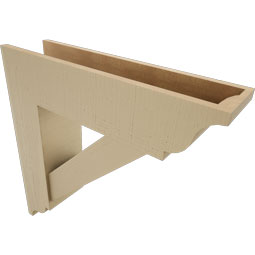 Ekena Millwork - BKTUR0756X30X30TRA01RCPR - Timberthane Faux Wood Traditional Style Bracket w/ Offset Brace, Traditional Ends, 7 1/2"W x 30"D x 30"H, Primed Tan