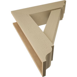 Ekena Millwork - BKTUR0756X30X34TRA01RCPR - Timberthane Faux Wood Traditional Style Bracket w/ Offset Brace, Traditional Ends, 7 1/2"W x 30"D x 34"H, Primed Tan