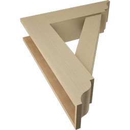 Ekena Millwork - BKTUR0756X30X36TRA01RCPR - Timberthane Faux Wood Traditional Style Bracket w/ Offset Brace, Traditional Ends, 7 1/2"W x 30"D x 36"H, Primed Tan