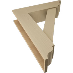 Ekena Millwork - BKTUR0756X30X38TRA01RCPR - Timberthane Faux Wood Traditional Style Bracket w/ Offset Brace, Traditional Ends, 7 1/2"W x 30"D x 38"H, Primed Tan